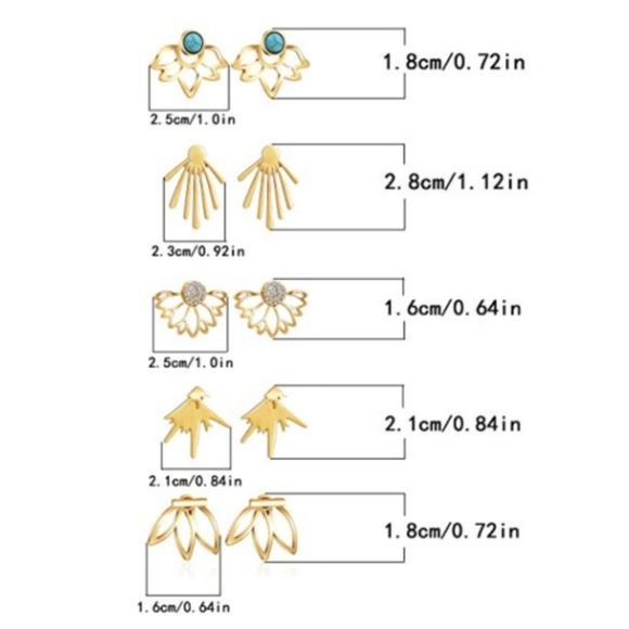 NWT Bundle Set 2 Pairs Bright Gold Jacket Earrings - Picture 3 of 4